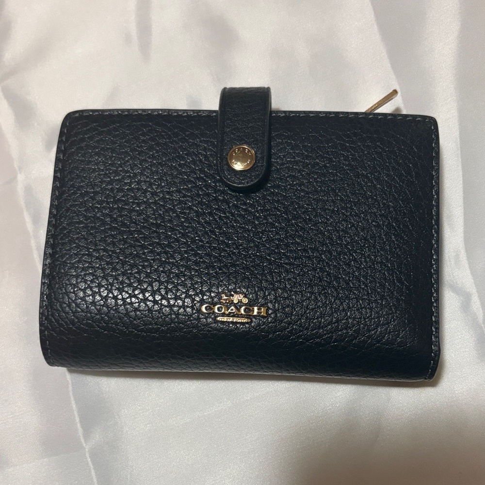 Coach Pebbled Black Leather Wallet